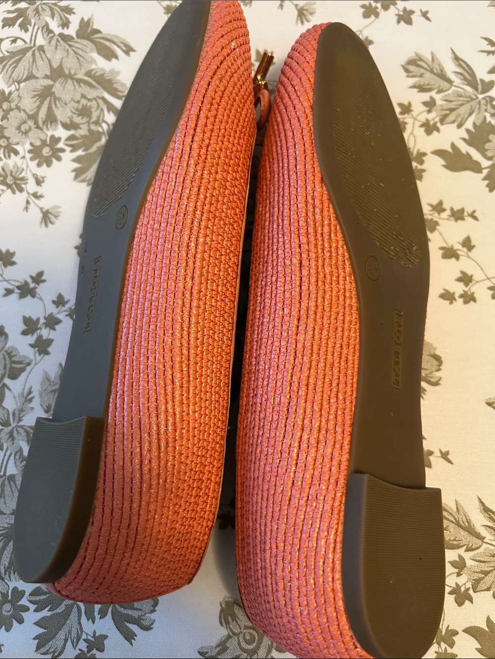 Talbots Coral Pink Woven Ballet Flats - Picture 5 of 6